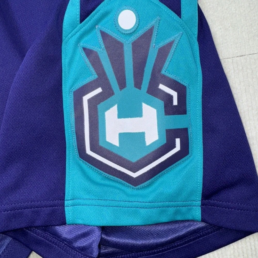 Adidas‎ Charlotte Hornets NBA Mens Medium Purple Basketball Shorts Mesh Striped
